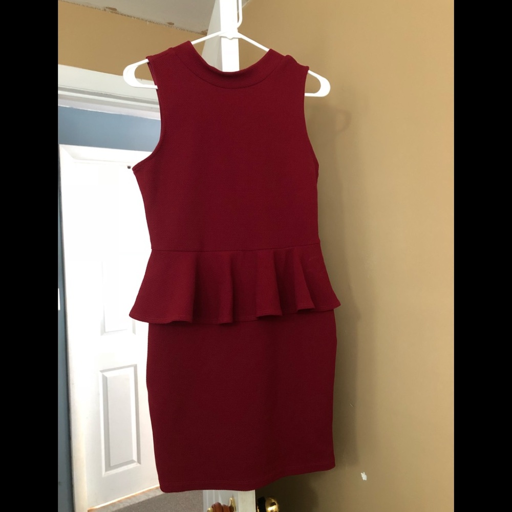 Red peplum dress